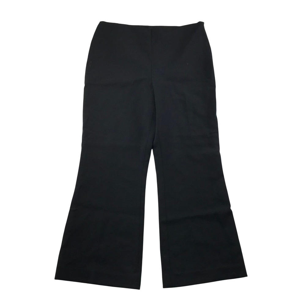 Theory Black Wool Blend Side Zip Bootcut Flare Trousers Pants Womens Size 10